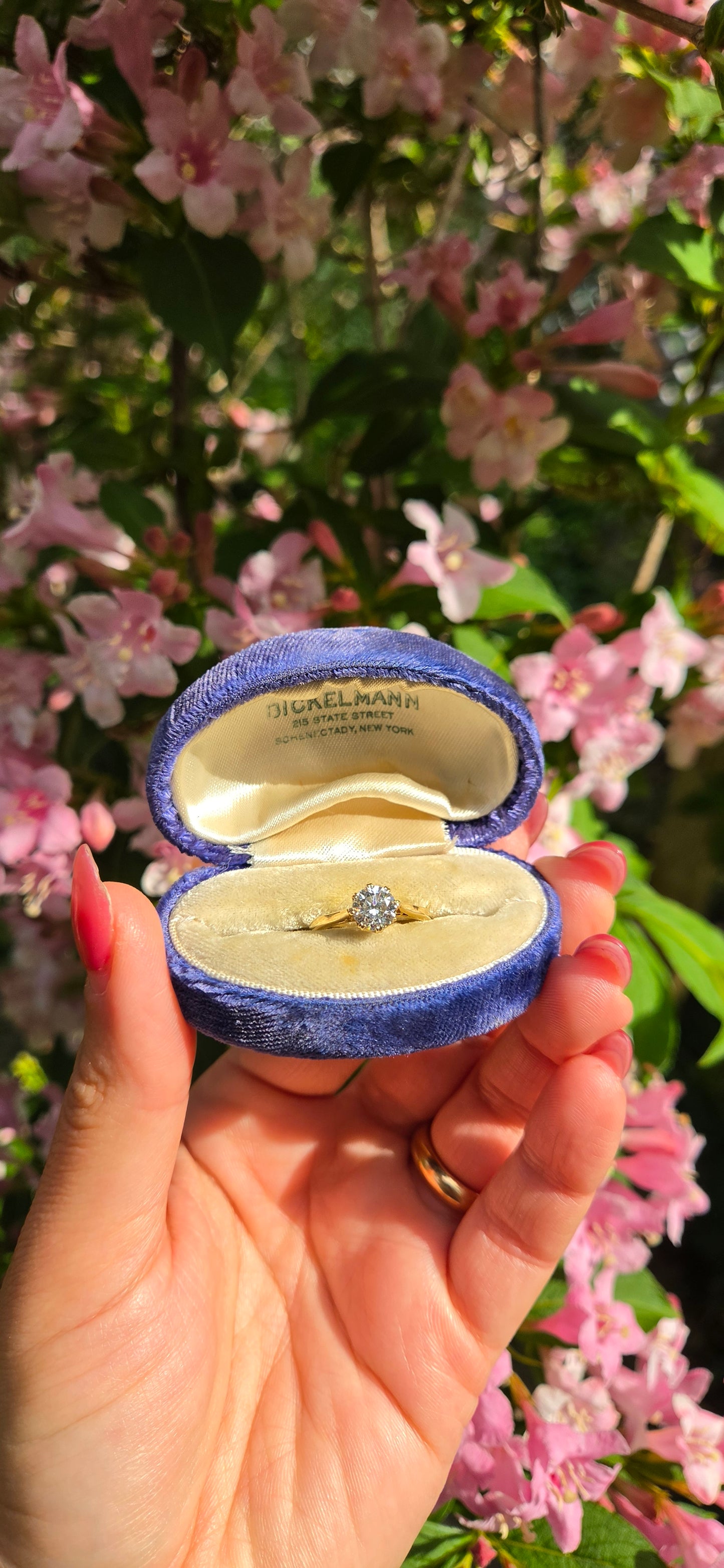 Vintage 9ct Lab Diamond Solitaire Ring