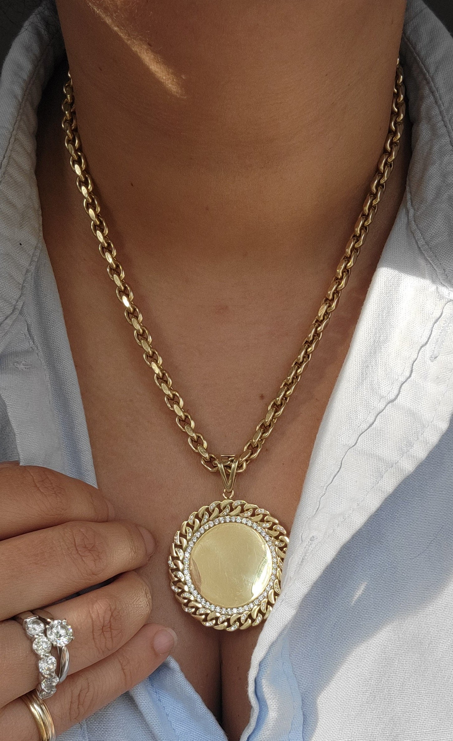 Vintage 14K H Link/Biker 20" Chain