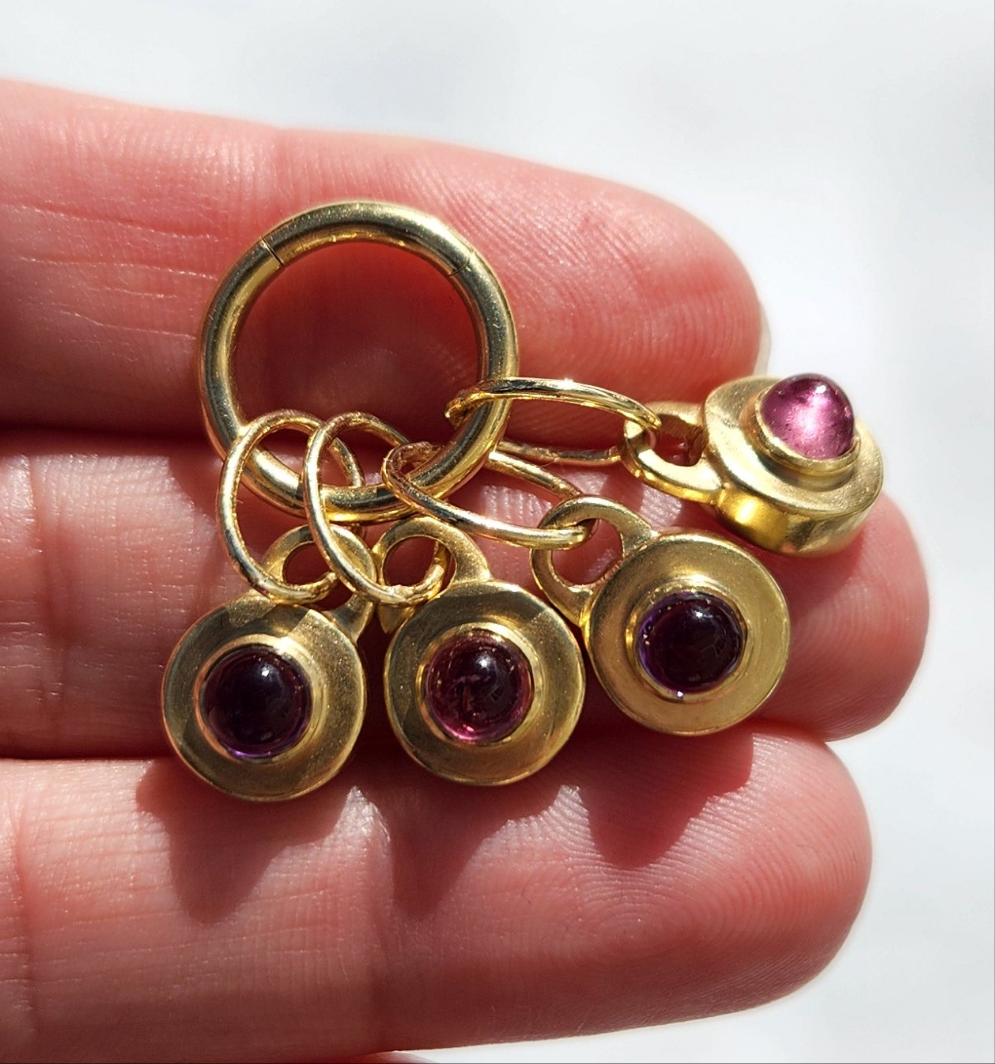 18k Upcycled Vintage Gemstone Charms