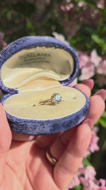 Vintage 9ct Lab Diamond Solitaire Ring