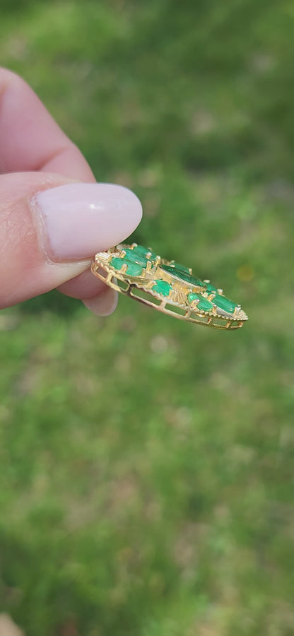 Radiating Emerald Heart Pendant