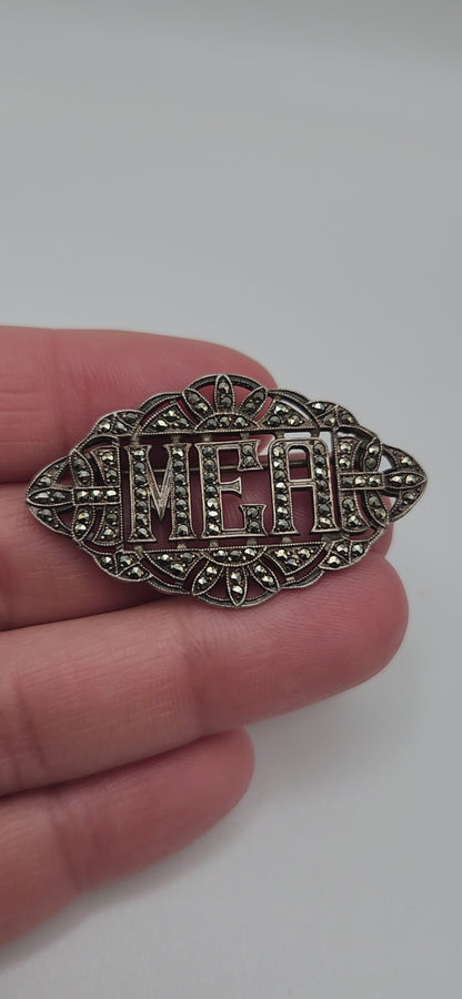 Art Deco Sterling & Marcasite Brooch