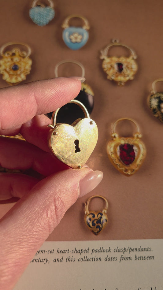 Large 14k Heart Padlock