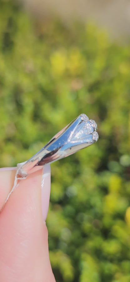 Midcentury John Giovannetti Platinum and Diamond Triple Row Band