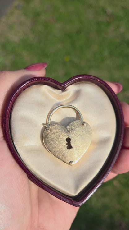 Large 14k Heart Padlock