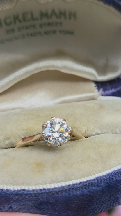 Vintage 9ct Lab Diamond Solitaire Ring