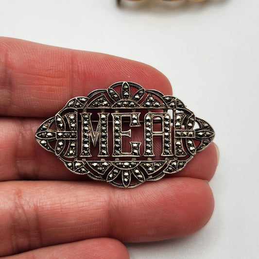 Art Deco Sterling & Marcasite Brooch