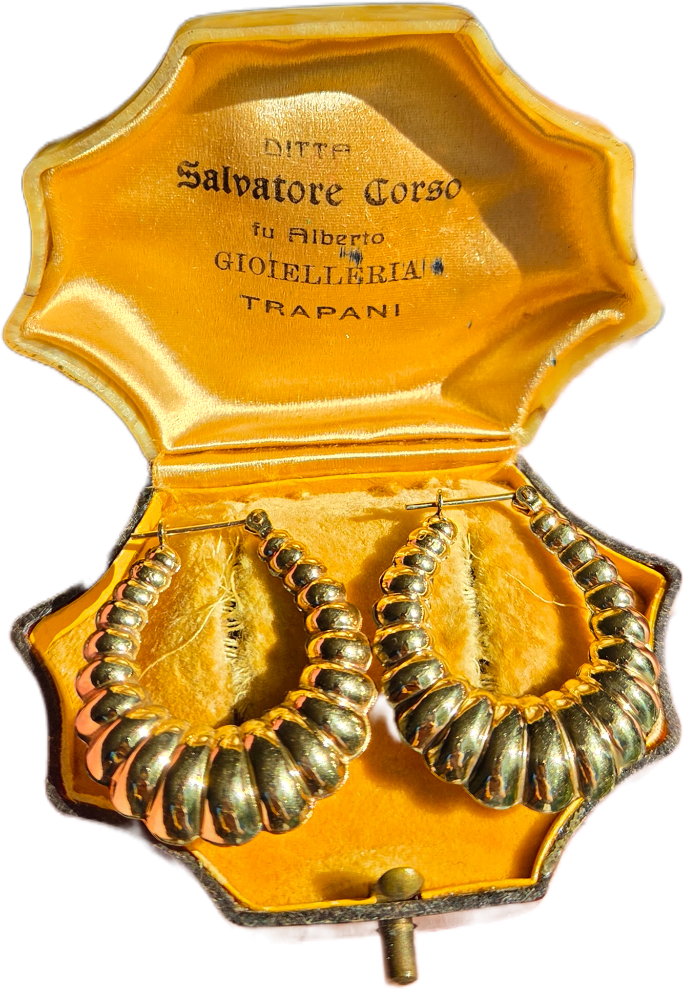 14K Vintage Shrimp Gold Hoops
