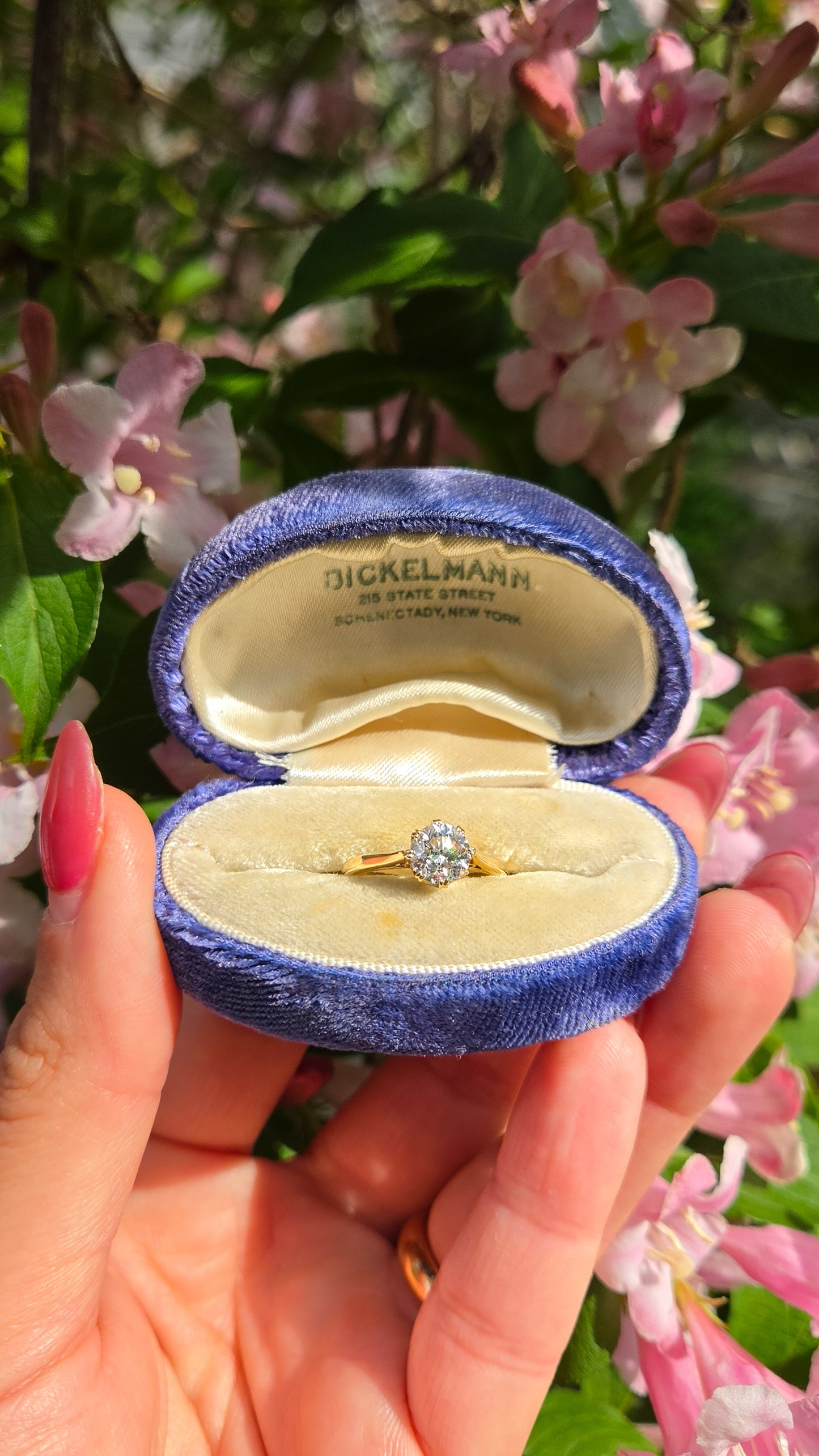 Vintage 9ct Lab Diamond Solitaire Ring