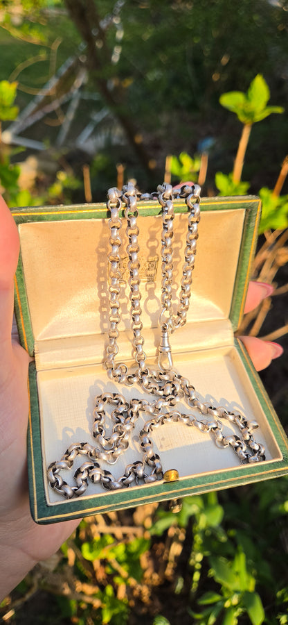 Antique Sterling Textured Rolo Chain